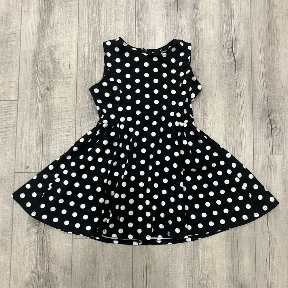 My Michelle Black and White Polka Dot Kids Dress